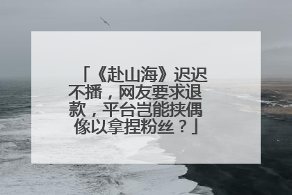 《赴山海》迟迟不播，网友要求退款，平台岂能挟偶像以拿捏粉丝？
