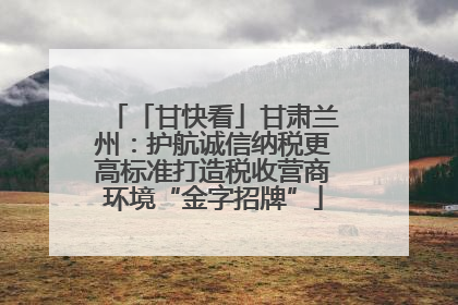 「甘快看」甘肃兰州：护航诚信纳税更高标准打造税收营商环境“金字招牌”