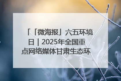 「微海报」六五环境日｜2025年全国重点网络媒体甘肃生态环保行走进兰州新区