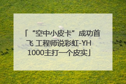 “空中小皮卡”成功首飞 工程师说彩虹-YH1000主打一个皮实
