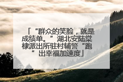 “群众的笑脸，就是成绩单。”湖北安陆棠棣派出所驻村辅警“跑”出幸福加速度
