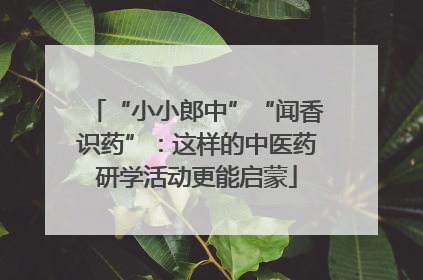 “小小郎中”“闻香识药”：这样的中医药研学活动更能启蒙