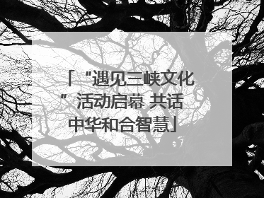 “遇见三峡文化”活动启幕 共话中华和合智慧