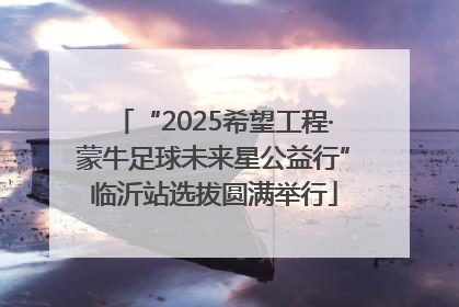 “2025希望工程·蒙牛足球未来星公益行”临沂站选拔圆满举行