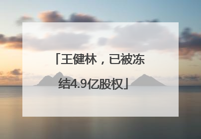 王健林，已被冻结4.9亿股权