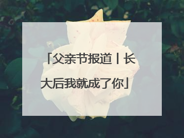 父亲节报道丨长大后我就成了你