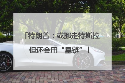 特朗普：或挪走特斯拉 但还会用“星链”