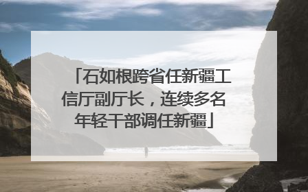 石如根跨省任新疆工信厅副厅长，连续多名年轻干部调任新疆