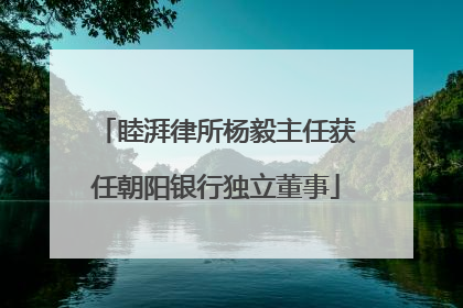 睦湃律所杨毅主任获任朝阳银行独立董事