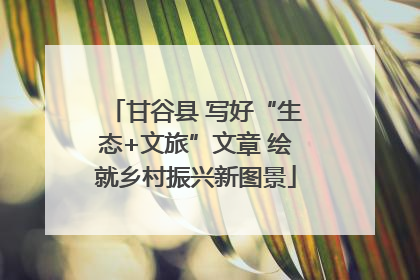 甘谷县 写好“生态+文旅”文章 绘就乡村振兴新图景