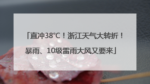 直冲38℃！浙江天气大转折！暴雨、10级雷雨大风又要来