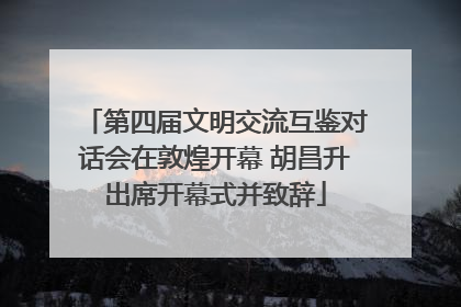 第四届文明交流互鉴对话会在敦煌开幕 胡昌升出席开幕式并致辞