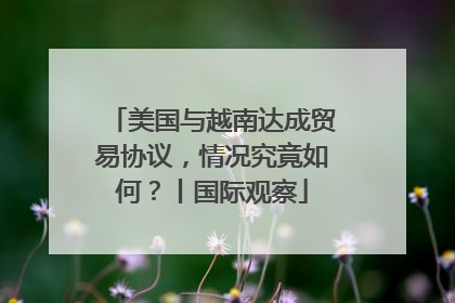 美国与越南达成贸易协议，情况究竟如何？丨国际观察