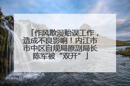 作风散漫贻误工作，造成不良影响！内江市市中区自规局原副局长陈军被“双开”