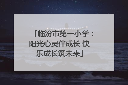 临汾市第一小学：阳光心灵伴成长 快乐成长筑未来