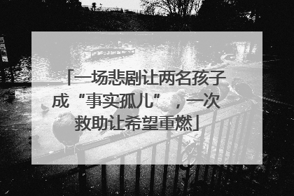一场悲剧让两名孩子成“事实孤儿”，一次救助让希望重燃