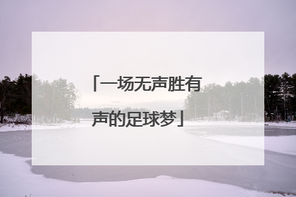 一场无声胜有声的足球梦