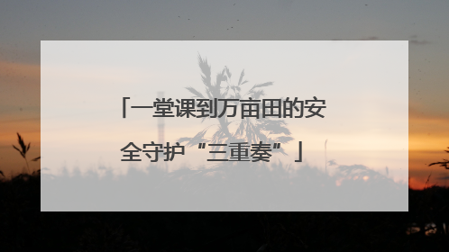 一堂课到万亩田的安全守护“三重奏”