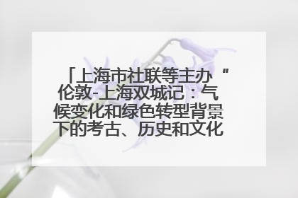 上海市社联等主办“伦敦-上海双城记：气候变化和绿色转型背景下的考古、历史和文化遗产”学术对话