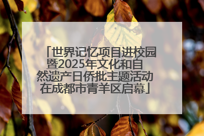 世界记忆项目进校园暨2025年文化和自然遗产日侨批主题活动在成都市青羊区启幕