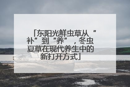 东阳光鲜虫草从“补”到“养”，冬虫夏草在现代养生中的新打开方式