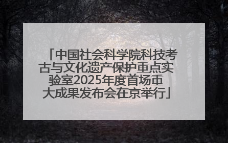 中国社会科学院科技考古与文化遗产保护重点实验室2025年度首场重大成果发布会在京举行