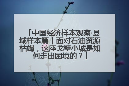 中国经济样本观察·县域样本篇丨面对石油资源枯竭，这座戈壁小城是如何走出困境的？