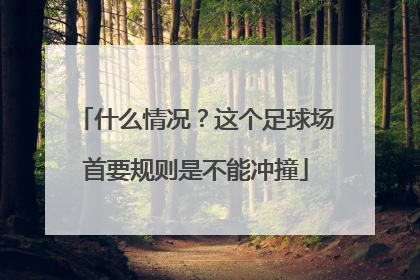 什么情况？这个足球场首要规则是不能冲撞
