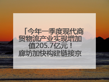 今年一季度现代商贸物流产业实现增加值205.7亿元！廊坊加快构建链接京津冀面向全世界的物流通道