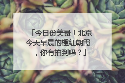今日份美景！北京今天早晨的橙红朝霞，你有拍到吗？