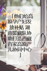 他们给高原孕产妇发放补贴 湖南援藏队协助打造西藏首家高原产儿协同中心