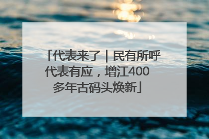 代表来了｜民有所呼代表有应，增江400多年古码头焕新