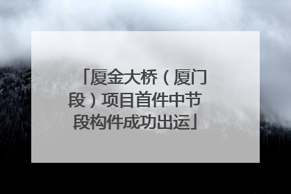 厦金大桥（厦门段）项目首件中节段构件成功出运