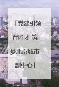 党建引领育匠才 筑梦北京城市副中心