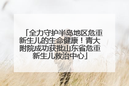 全力守护半岛地区危重新生儿的生命健康！青大附院成功获批山东省危重新生儿救治中心