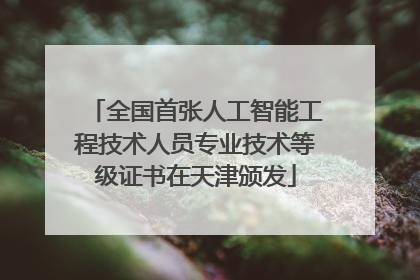 全国首张人工智能工程技术人员专业技术等级证书在天津颁发