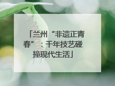 兰州“非遗正青春”：千年技艺碰撞现代生活