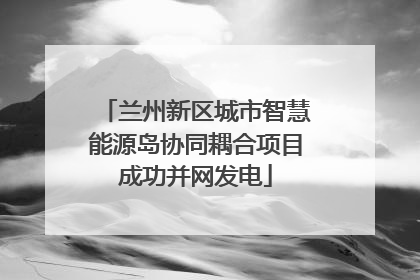 兰州新区城市智慧能源岛协同耦合项目成功并网发电