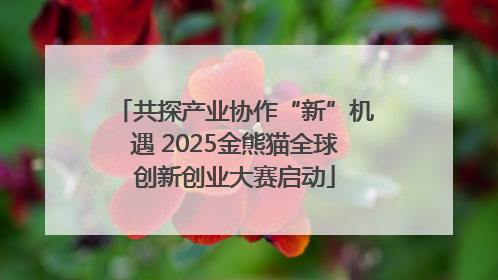 共探产业协作“新”机遇 2025金熊猫全球创新创业大赛启动
