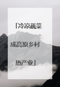 冷凉蔬菜成高原乡村热产业