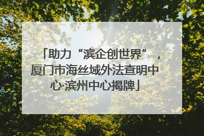 助力“滨企创世界”，厦门市海丝域外法查明中心·滨州中心揭牌