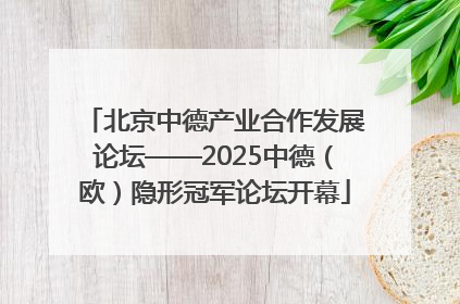 北京中德产业合作发展论坛——2025中德（欧）隐形冠军论坛开幕