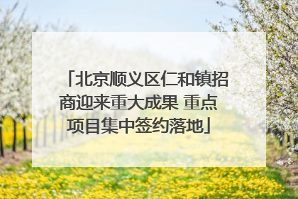 北京顺义区仁和镇招商迎来重大成果 重点项目集中签约落地