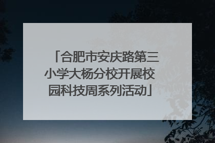 合肥市安庆路第三小学大杨分校开展校园科技周系列活动