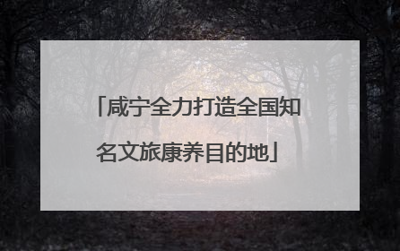 咸宁全力打造全国知名文旅康养目的地