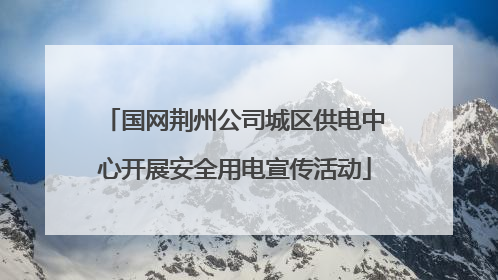 国网荆州公司城区供电中心开展安全用电宣传活动