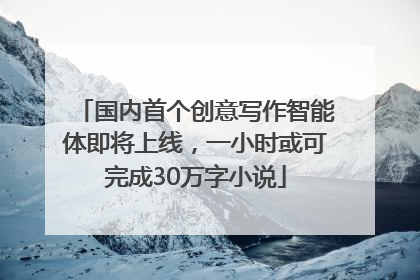 国内首个创意写作智能体即将上线，一小时或可完成30万字小说