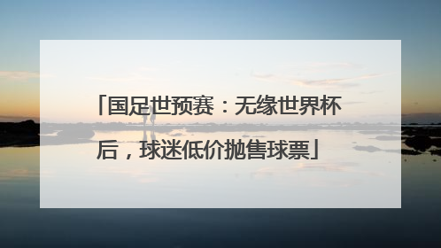 国足世预赛：无缘世界杯后，球迷低价抛售球票