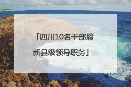 四川10名干部履新县级领导职务
