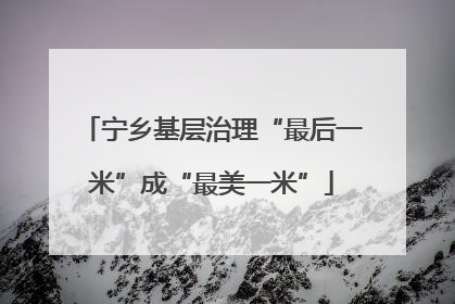 宁乡基层治理“最后一米”成“最美一米”
